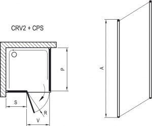 Неподвижная стенка RAVAK CPS - 80 (Satin - Transparent)