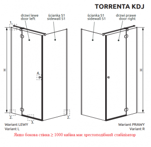 Душевая кабина RADAWAY Torrenta KDJ (100x75)