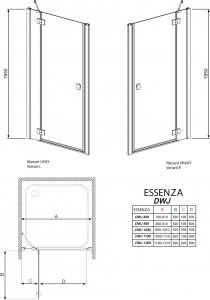 Душевая дверь RADAWAY Essenza DWJ - 80 L/R