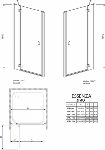Душевая дверь RADAWAY Essenza DWJ 32722-01-08N - 100 (Хром - Коричневый)