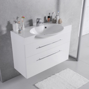 Мебель для ванной комнаты Шкафчик с умывальником FANCY MARBLE Sumatra 2 + Carme 980C (Белый)