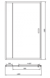 Душевая дверь PRIMERA Frame SDP1212 - 120 (Шиншилла)