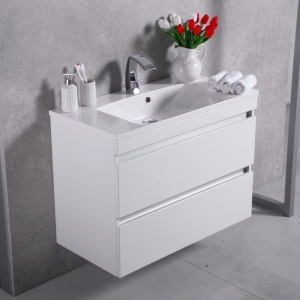 Мебель для ванной комнаты Шкафчик с умывальником FANCY MARBLE Borneo 1000 + Lucia (Белый)