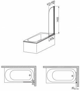 Шторка для ванны AQUAFORM Modern 1 170-06951 (67x140)