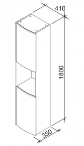Боковой пенал RAVAK SB Rosa 41x35x180 (цвет корпуса Капучино)