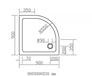 Душевой поддон EGER SMC 599-9090R fullset (90x90)