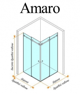 Душевая кабина ANDORA Amaro P - 100x100  (Графит)