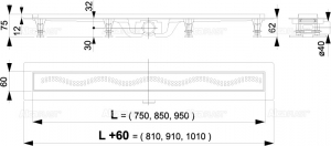 Сливной линейный трап ALCA PLAST APZ8-850m SIMPLE