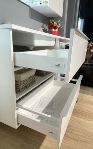 Шкафчик с умывальником FANCY MARBLE Vivara + Lauretta 1500 L/R (Белый)