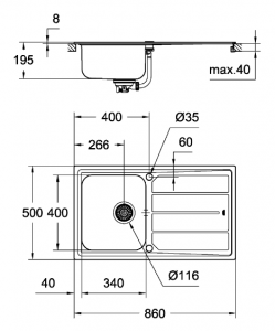 Кухонная мойка GROHE EX Sink K500 31571SD0