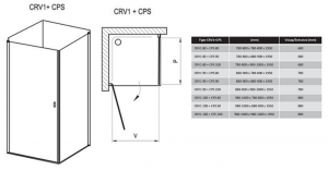 Душевая кабина RAVAK Chrome CRV1+CPS 80х90 (White - Transparent)