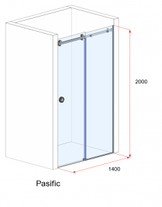 Душевая дверь VELINO Pasific - 140 (Сатин)