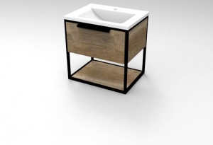 Мебель для ванной комнаты Шкафчик с умывальником Koller Pool Neon 60 + Глория 60 (дуб корабельный)
