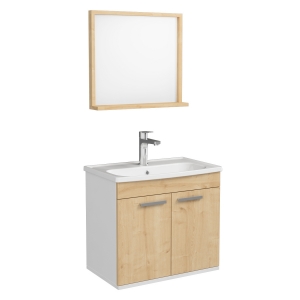 Мебель для ванной комнаты Комплект: Шкафчик с умывальником RJ First 60 + зеркало (54х50) - RJ20600OK