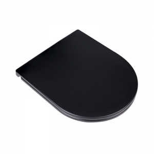 Унитаз подвесной Q-TAP Virgo Rimless с крышкой Slim SoftClose MATT BLACK QT1833051ERMB