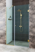 Душові двері Душові двері VELINO Elbrus Gold - 130 (Прозорий)