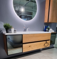 Меблі для ванної кімнати Шафка з умивальником FANCY MARBLE Meloria 1500 + Margo (Дуб)